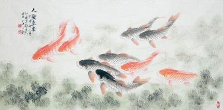 遲明 魚(yú)單片 136*68cm