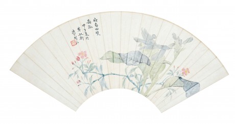 陳樹人 花卉扇面 55*20cm