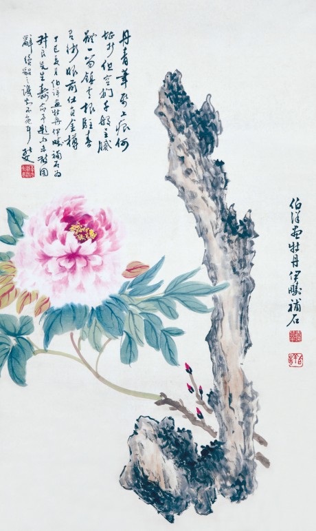 鮑審 花卉立軸 68*40cm