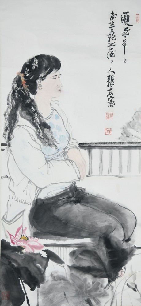 張友憲  人物立軸 116×54CM